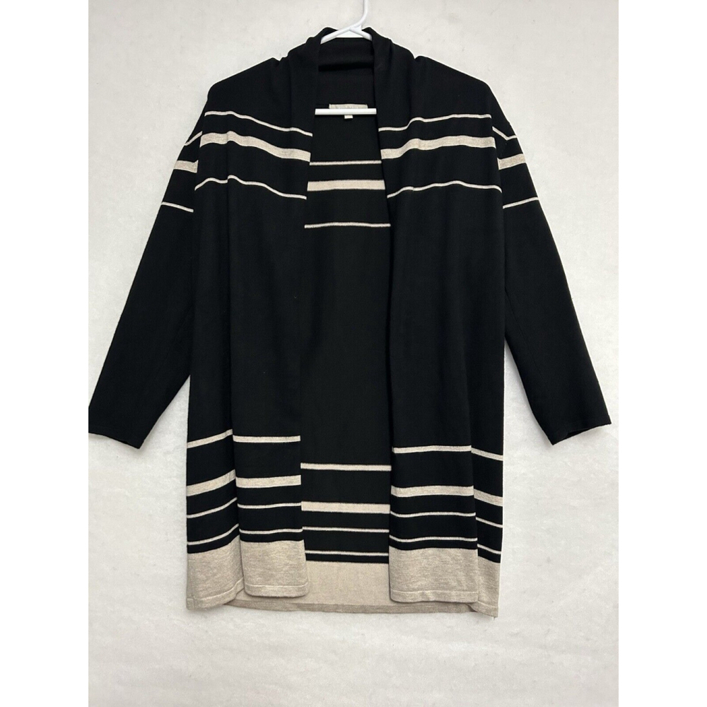 Joan Vass Studio MEDIUM Open Front Cardigan Cozy Chic Polished Classic Refined
